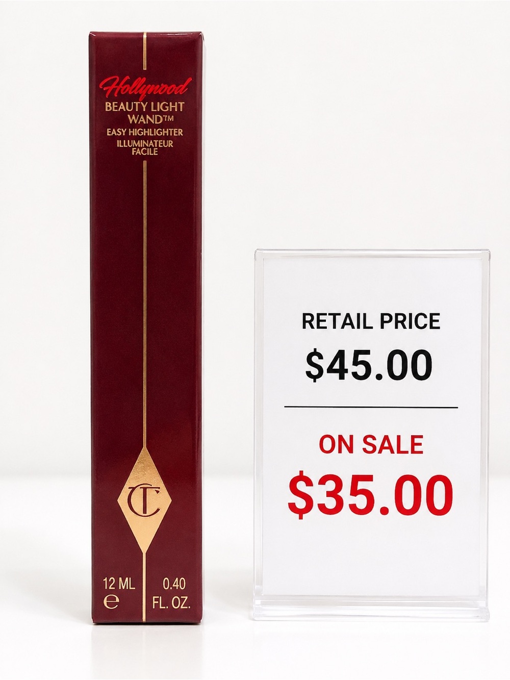 Charlotte Tilbury Beauty Light Wand Highlighter - Burgundy with Gold Accents
